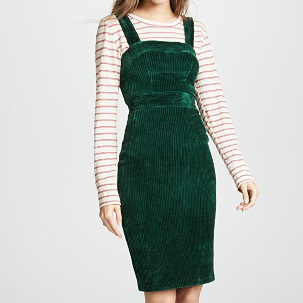 Amanda Uprichard Corduroy Jumper  - Emerald Green